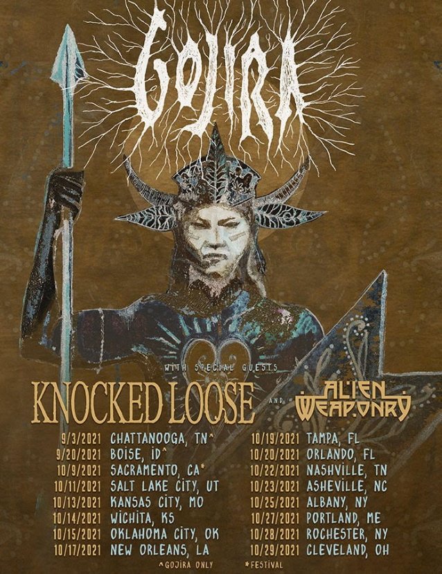 Gojira announces fall tour with Knocked Loose & Alien Weaponry New